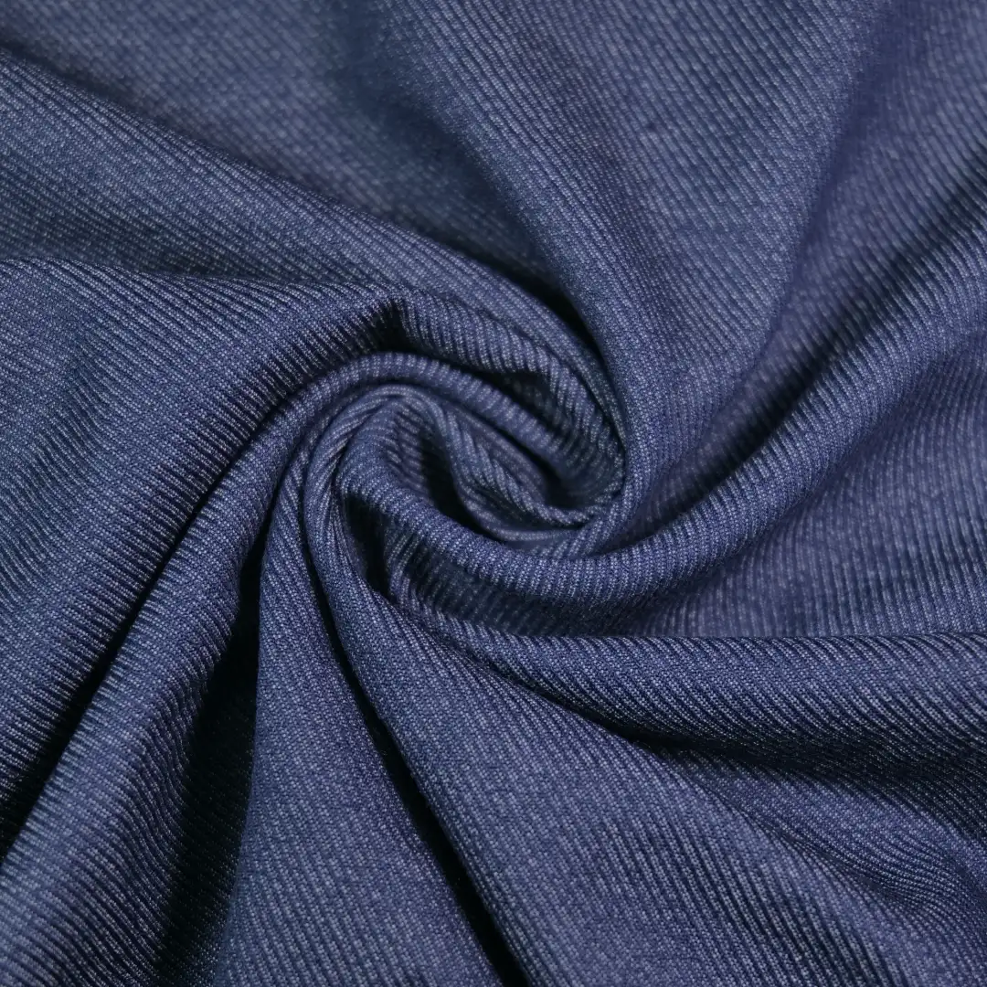 China Fabric for Shirt,Pants,Shorts,Pocket Sleeveless Wrap Dress Cotton/Polyester Denim Denim Polyester Rayon Elastane BLUE color buy from China wholesaler bulk order at wholesale price free worldwide shipping Alibaba