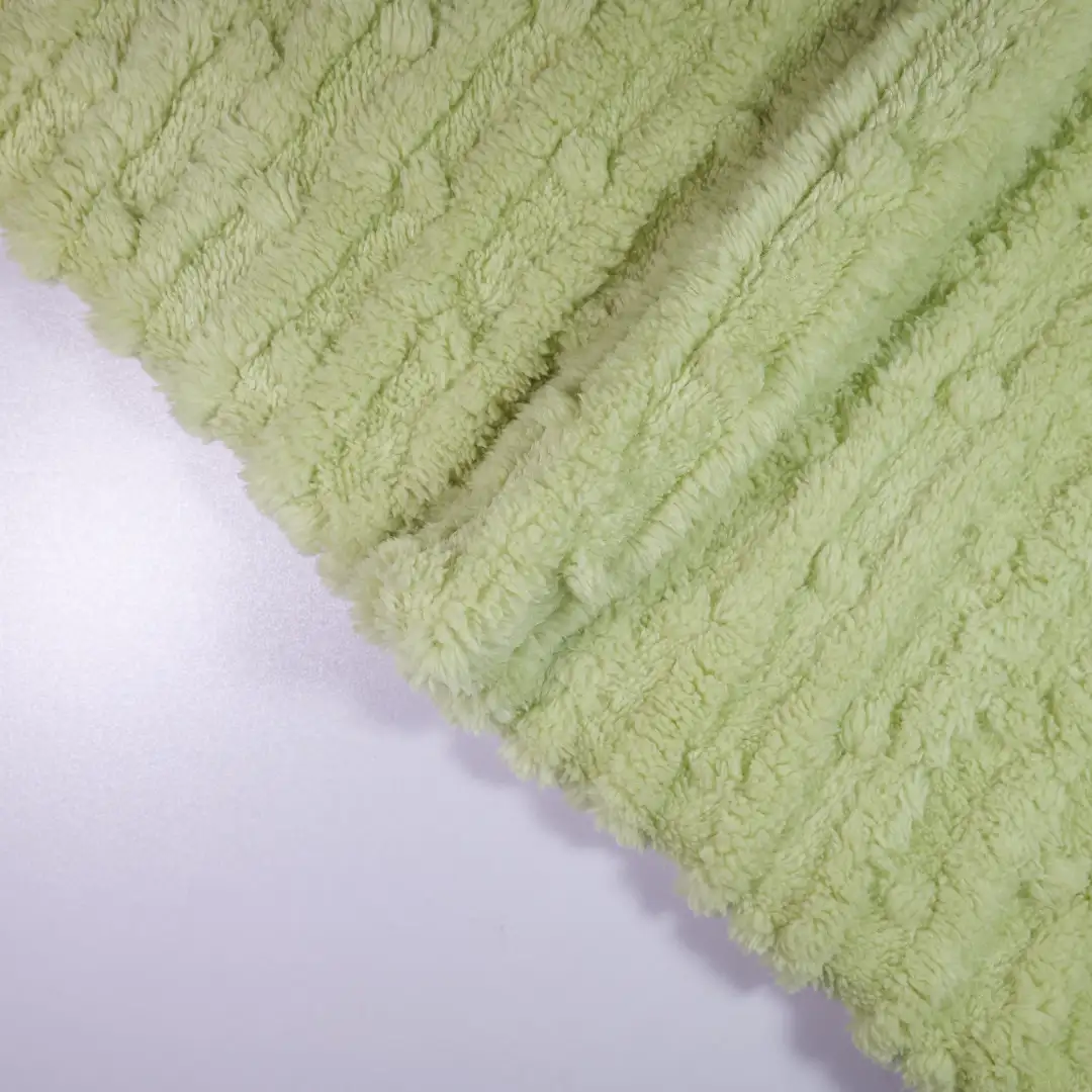 China Fabric for Pajamas,Knitted Jacket ,Hoodie   Double-side fleece Knit Fabric Polyester LightGreen color buy from China wholesaler bulk order at wholesale price free worldwide shipping Alibaba