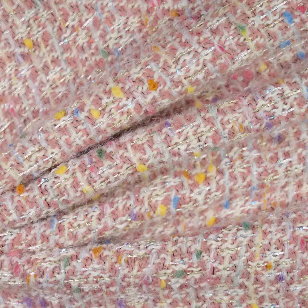 China Fabric for Blazer,Suit,Uniform,Skirt ,Kids Crew-Neck Bubble-Sleeve Coat,Ladies Long Ruffle A-Line Skirt Chanel-Style Fabric Woolen Polyester Acrylic Cotton Pink color buy from China wholesaler bulk order at wholesale price free worldwide shipping Alibaba