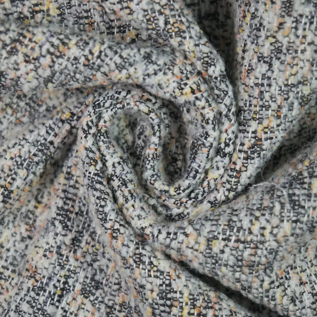 China Fabric for Jackets,Blazer,Overcoat Chanel-Style Fabric Woolen Polyester Acrylic Wool dark -white -yellow color buy from China wholesaler bulk order at wholesale price free worldwide shipping Alibaba