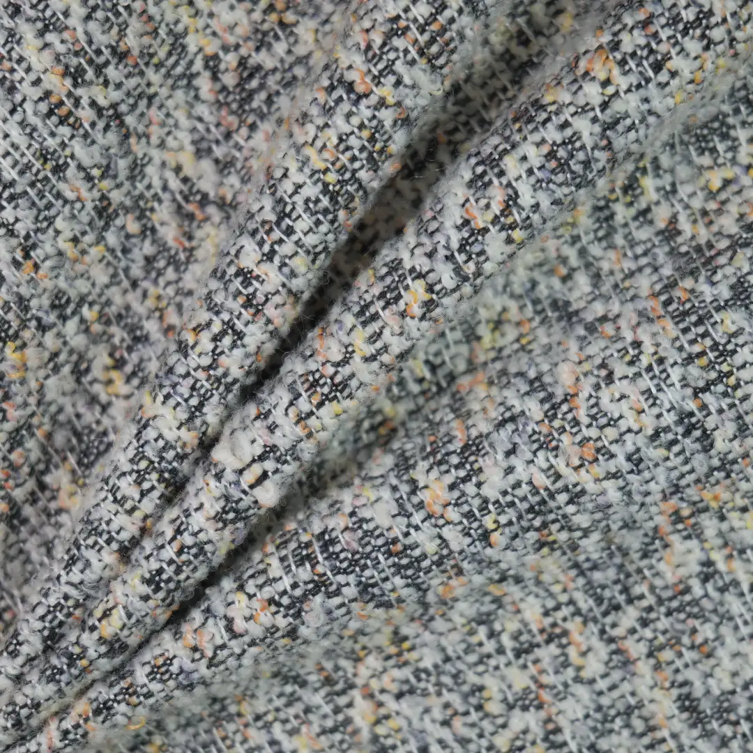 China Fabric for Jackets,Blazer,Overcoat Chanel-Style Fabric Woolen Polyester Acrylic Wool dark -white -yellow color buy from China wholesaler bulk order at wholesale price free worldwide shipping Alibaba