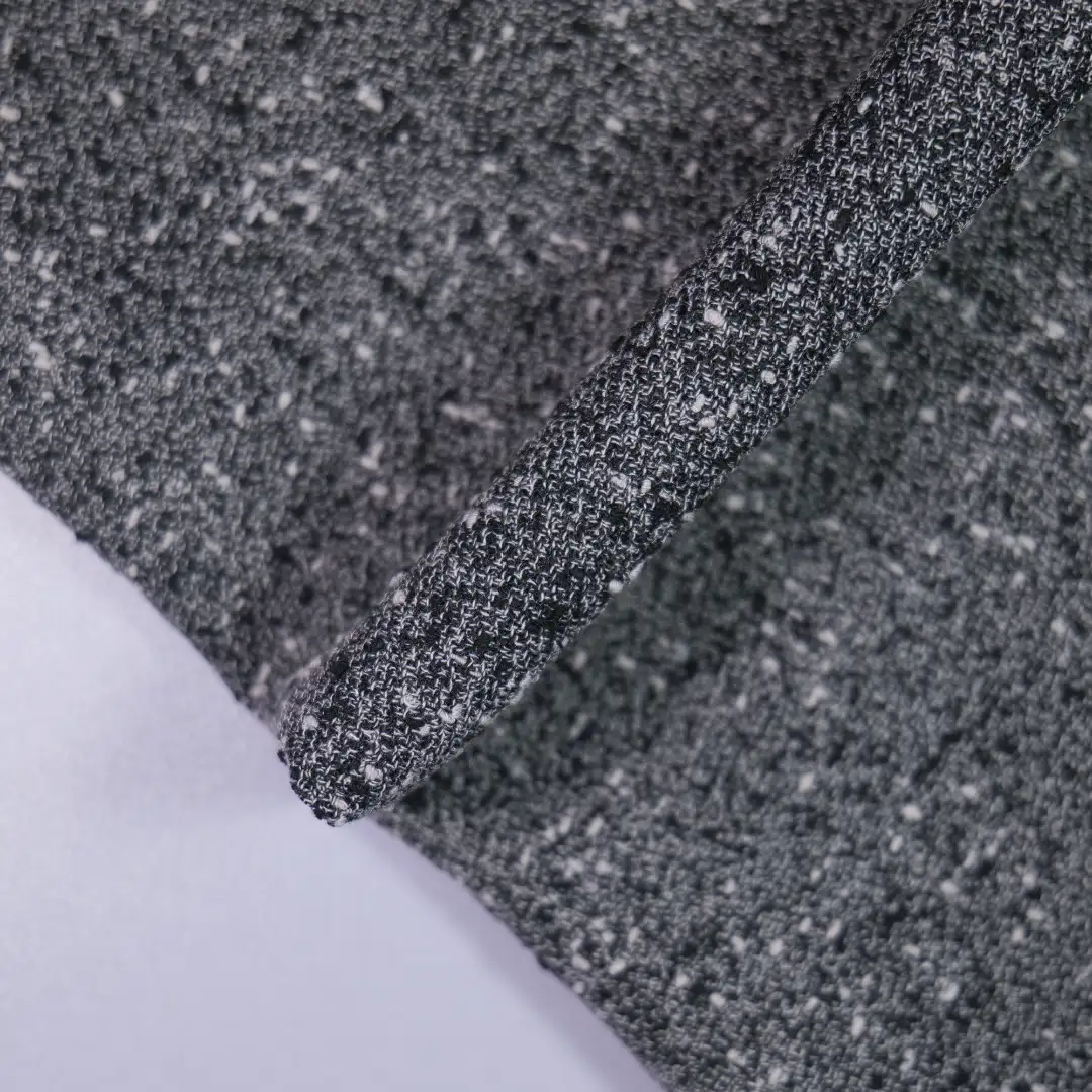 China Fabric for Jackets,Blazer,Overcoat Chanel-Style Fabric Woolen Polyester Rayon grey black color buy from China wholesaler bulk order at wholesale price free worldwide shipping Alibaba