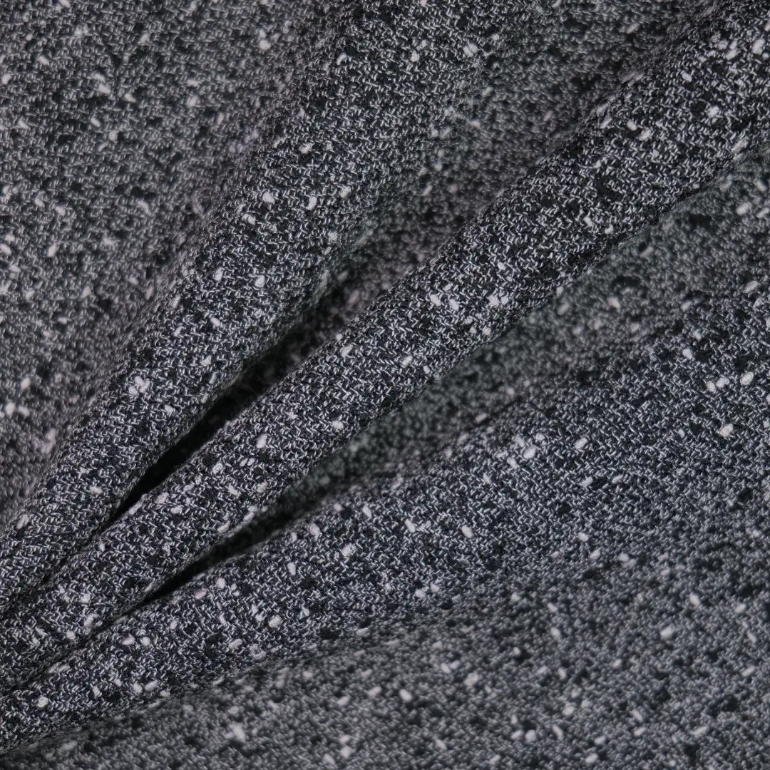 China Fabric for Jackets,Blazer,Overcoat Chanel-Style Fabric Woolen Polyester Rayon grey black color buy from China wholesaler bulk order at wholesale price free worldwide shipping Alibaba