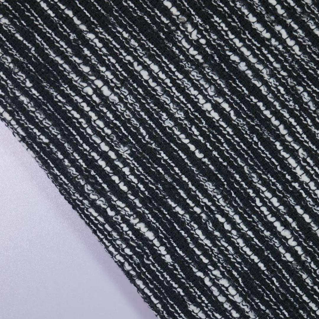 China Fabric for Blazer,Overcoat,Open Waistcoat Chanel-Style Fabric Woolen Polyester black white color buy from China wholesaler bulk order at wholesale price free worldwide shipping Alibaba