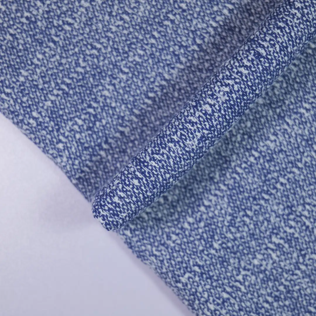China Fabric for Blazer,Overcoat,Suit Chanel-Style Fabric Woolen Polyester Rayon blue white color buy from China wholesaler bulk order at wholesale price free worldwide shipping Alibaba