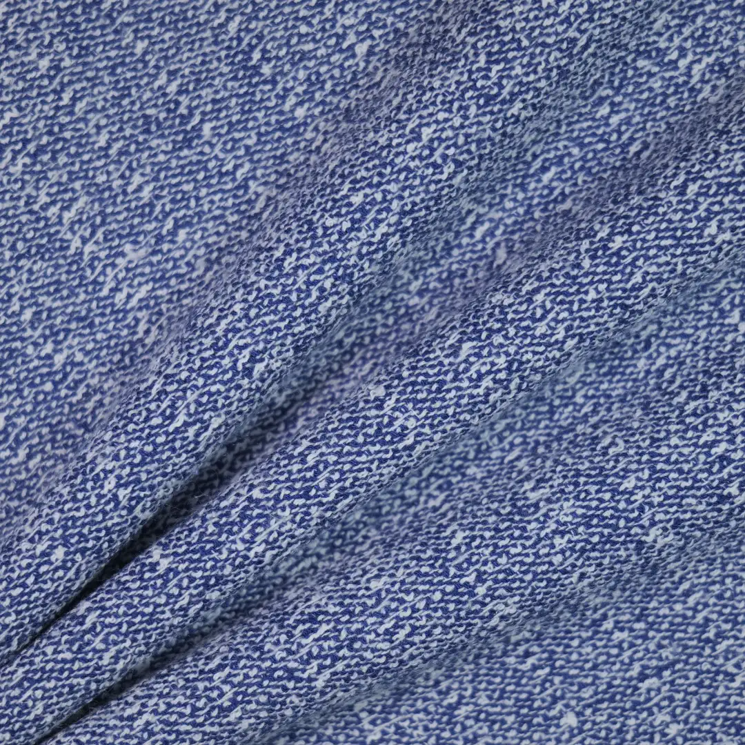 China Fabric for Blazer,Overcoat,Suit Chanel-Style Fabric Woolen Polyester Rayon blue white color buy from China wholesaler bulk order at wholesale price free worldwide shipping Alibaba