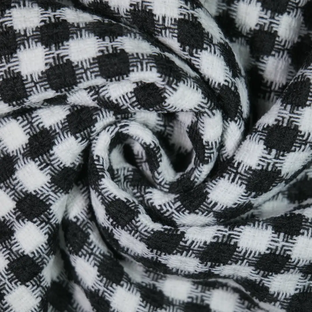 China Fabric for Blazer,Overcoat,Open Waistcoat Chanel-Style Fabric Woolen Acrylic black-white color buy from China wholesaler bulk order at wholesale price free worldwide shipping Alibaba