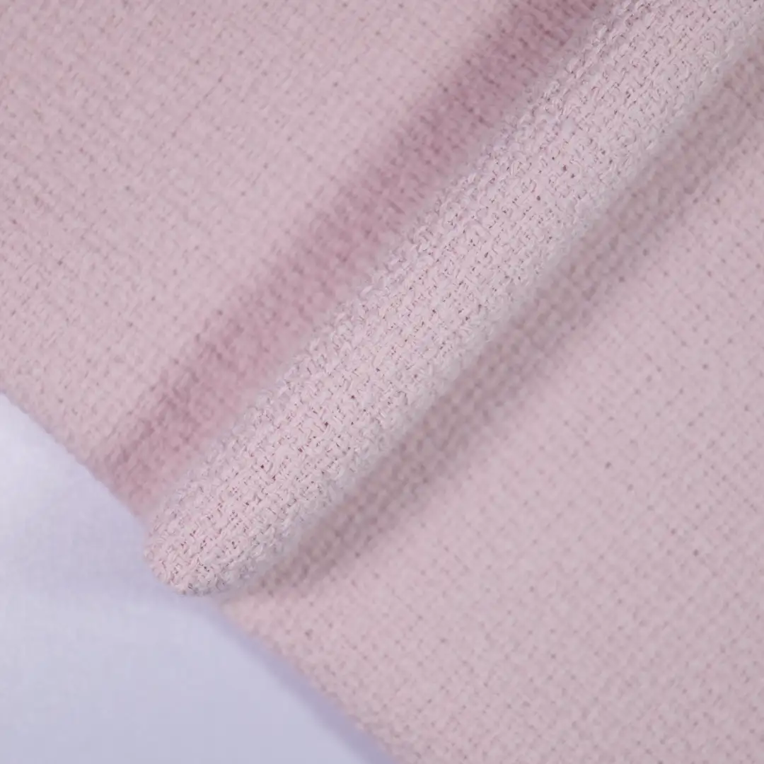 China Fabric for Blazer,Overcoat,Double-Breasted Coat Chanel-Style Fabric Woolen Polyester Spandex pink color buy from China wholesaler bulk order at wholesale price free worldwide shipping Alibaba