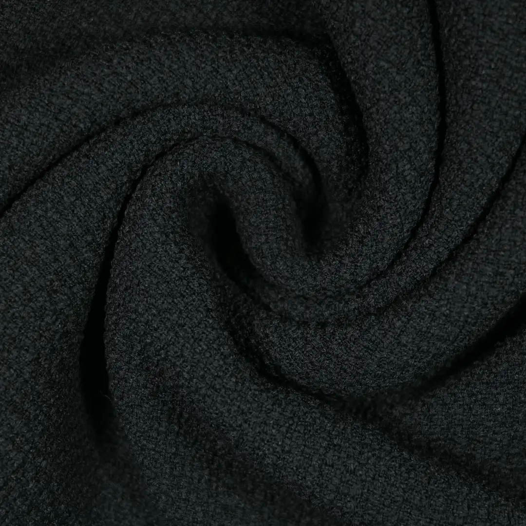 China Fabric for T-Shirt,Blouse,Hoodie Chanel-Style Fabric Woolen Polyester Spandex black color buy from China wholesaler bulk order at wholesale price free worldwide shipping Alibaba