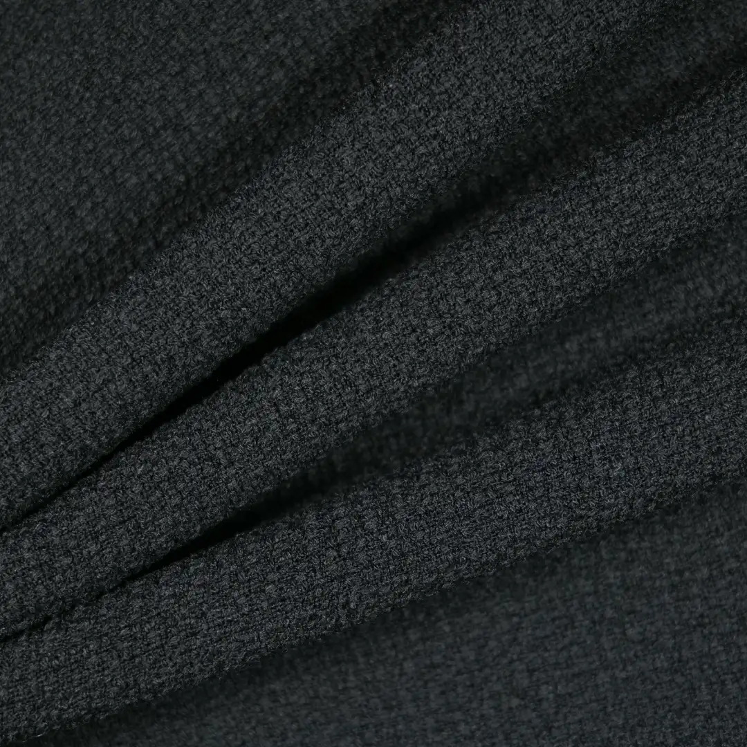 China Fabric for T-Shirt,Blouse,Hoodie Chanel-Style Fabric Woolen Polyester Spandex black color buy from China wholesaler bulk order at wholesale price free worldwide shipping Alibaba