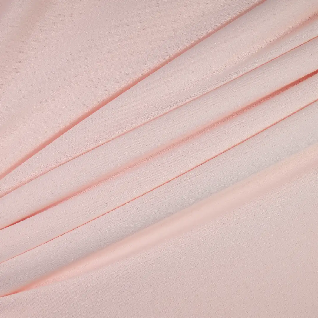 China Fabric for Interlining Single Jersey Knit Fabric Polyester Pink color buy from China wholesaler bulk order at wholesale price free worldwide shipping Alibaba
