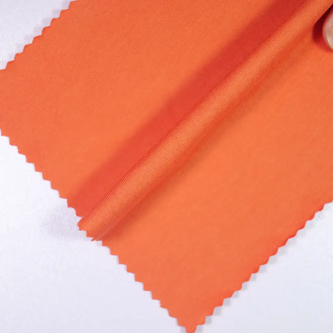 China Fabric for T-Shirt,Tank Top,Cami Top ,Irregular Cami Single Jersey Knit Fabric Cotton Polyester orange color buy from China wholesaler bulk order at wholesale price free worldwide shipping Alibaba