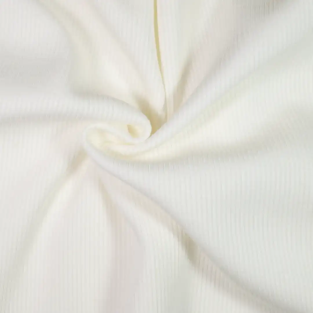 China Fabric for Leggings,T-shirt ,Dresses (Pullover) ,Gorilla Slim Fit Layer Top  Rib Knit Fabric Rayon Spandex white color buy from China wholesaler bulk order at wholesale price free worldwide shipping Alibaba