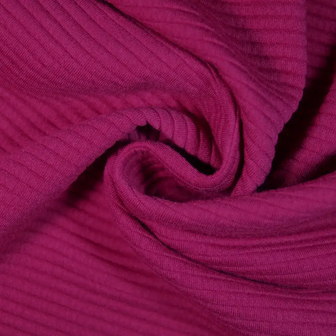 China Fabric for T-shirt ,Sweatshirt,Kids Doll Collar A-Line Short Coat Rib Knit Fabric Polyester Elastane (LYCRA®) Cotton Rose red color buy from China wholesaler bulk order at wholesale price free worldwide shipping Alibaba