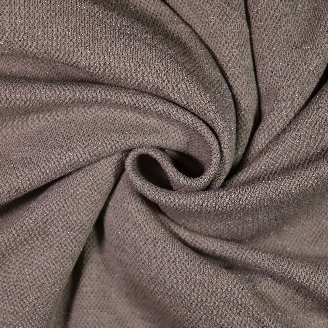 China Fabric for T-Shirt,Men’s Vest ,Strap Midi Dress Single Jersey Knit Fabric Rayon Polyester Lurex Brown color buy from China wholesaler bulk order at wholesale price free worldwide shipping Alibaba
