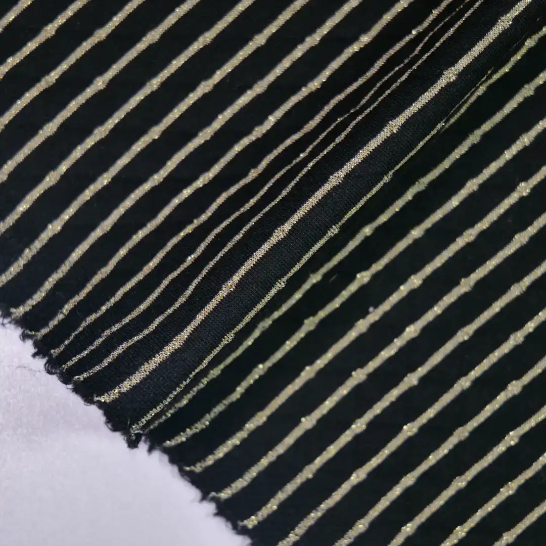 China Fabric for Jackets,Overcoat,Open-Front Coat Jacquard Knit Fabric Cotton Polyester METALLIC GOLD black color buy from China wholesaler bulk order at wholesale price free worldwide shipping Alibaba