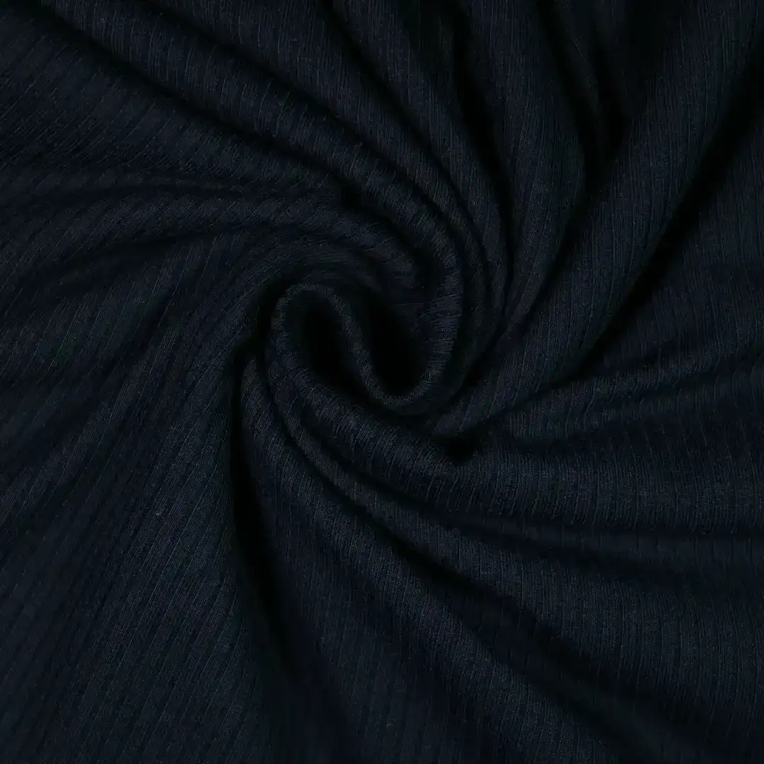 China Fabric for T-Shirt,Strap Midi Dress Rib Knit Fabric BCI Cotton Spandex Other black color buy from China wholesaler bulk order at wholesale price free worldwide shipping Alibaba