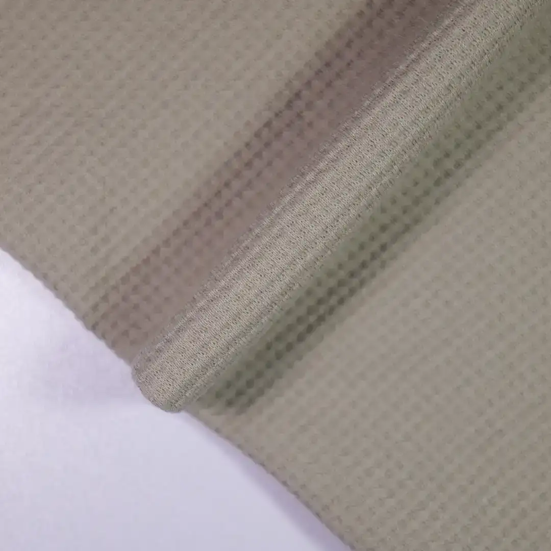 China Fabric for T-Shirt,Puff Sleeve Ruched Dress,Puffball Strappy Dress,Tank Wrap Midi Dress Waffle Knit Fabric Cotton grey color buy from China wholesaler bulk order at wholesale price free worldwide shipping Alibaba