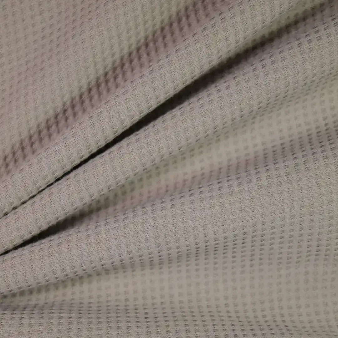 China Fabric for T-Shirt,Puff Sleeve Ruched Dress,Puffball Strappy Dress,Tank Wrap Midi Dress Waffle Knit Fabric Cotton grey color buy from China wholesaler bulk order at wholesale price free worldwide shipping Alibaba