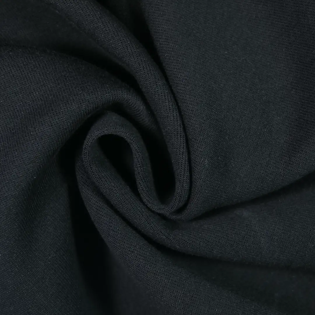 China Fabric for Pants,Jackets,Sweatshirt Two-way Stretch Knit Fabric Cotton Spandex black color buy from China wholesaler bulk order at wholesale price free worldwide shipping Alibaba