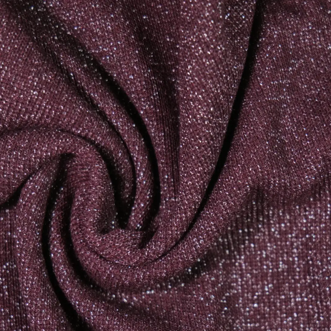 China Fabric for T-Shirt,Long Sleeve Base Layer Top Rib Knit Fabric Polyester Rayon Nylon Elastane Lurex dark  Purple color buy from China wholesaler bulk order at wholesale price free worldwide shipping Alibaba