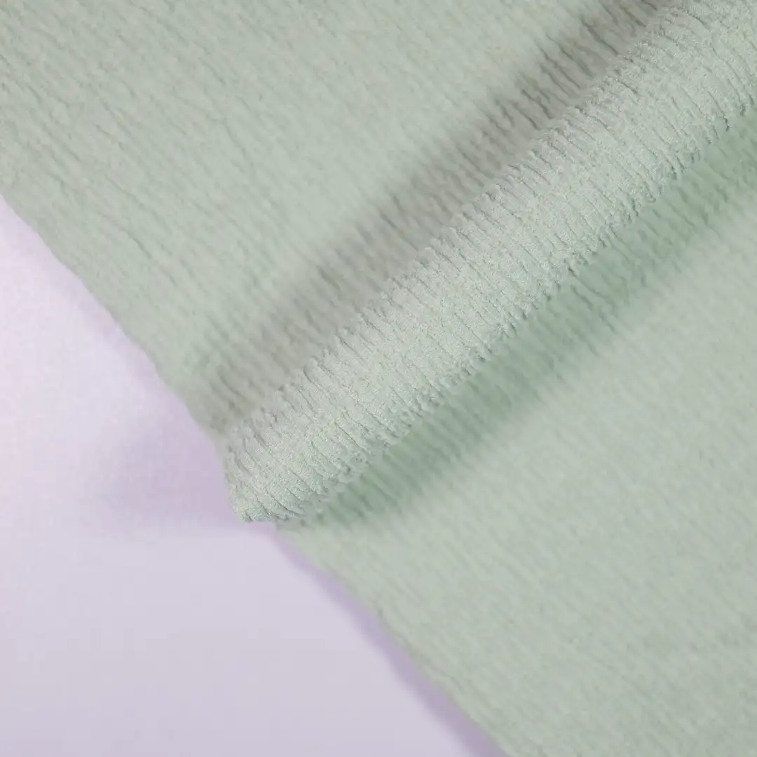 China Fabric for T-Shirt,Jogger,Ruffle Shirt Dress,Tank Wrap Midi Dress Crepe Knit Fabric Polyester Elastane Cyan color buy from China wholesaler bulk order at wholesale price free worldwide shipping Alibaba