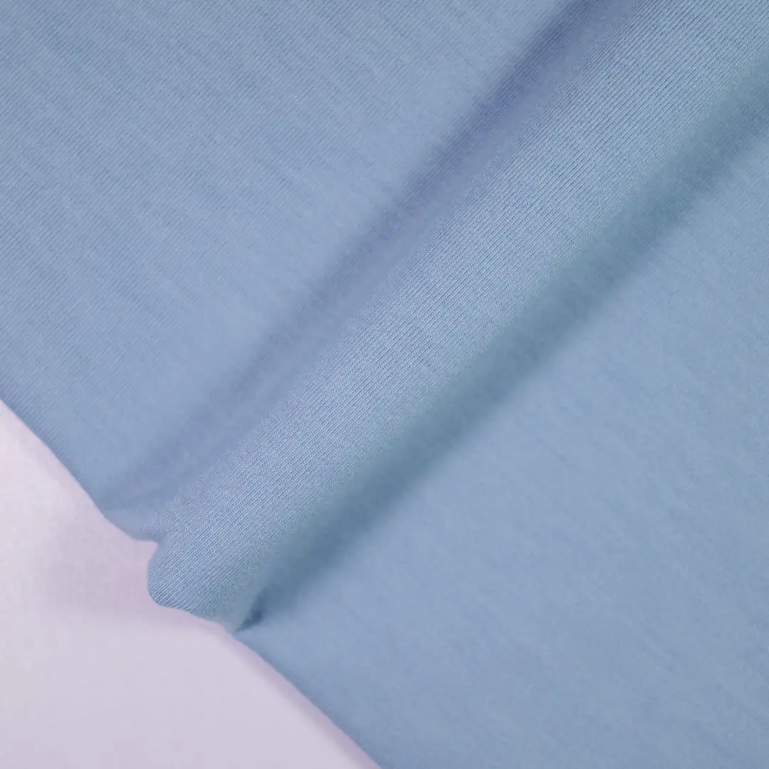 China Fabric for T-Shirt,Ruffle Shirt Dress,Strap Midi Dress,Puffball Strappy Dress Single Jersey Knit Fabric Polyester Elastane BLUE color buy from China wholesaler bulk order at wholesale price free worldwide shipping Alibaba