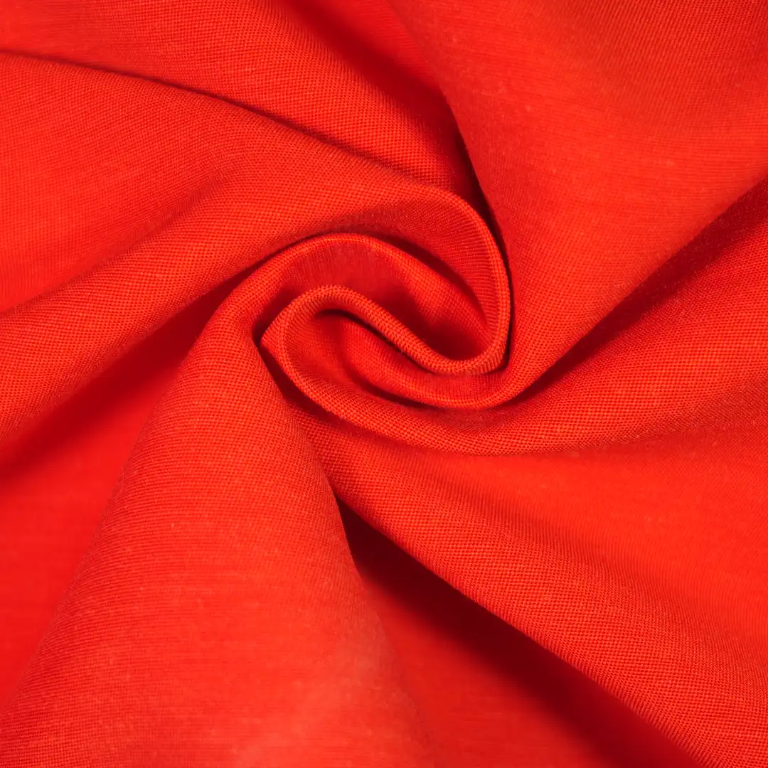 China Fabric for Pants,Jackets,Trench Coat TC Poplin Woven Blended Fabric Polyester Bamboo Flax Tencel Cotton Tomato Red color buy from China wholesaler bulk order at wholesale price free worldwide shipping Alibaba