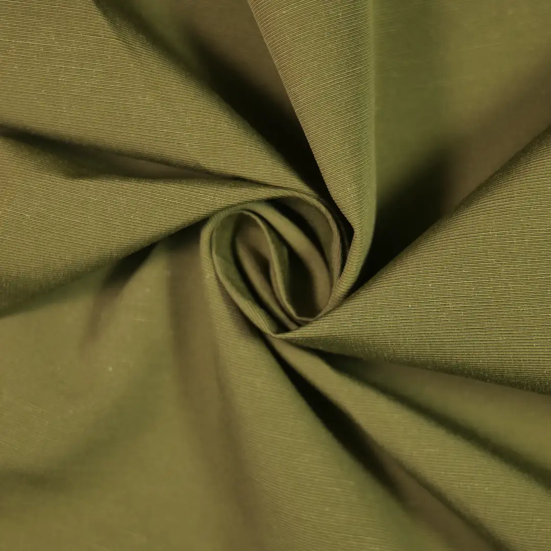 China Fabric for Shirt,Jackets,Trench Coat,Open Waistcoat CVC Poplin Woven Blended Fabric Polyester Bamboo Flax Cotton Modal green color buy from China wholesaler bulk order at wholesale price free worldwide shipping Alibaba