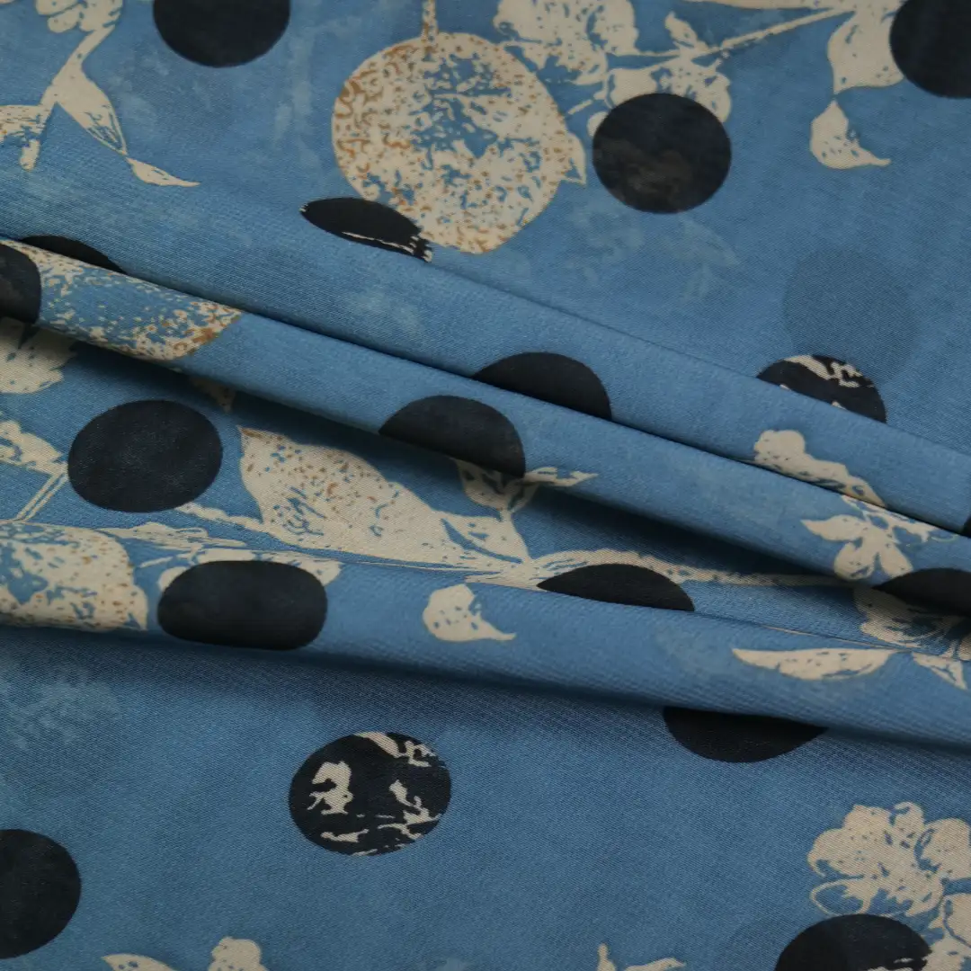 China Fabric for Shirt,Crop Top,Skirt Chiffon Synthetic Woven Fabric Polyester lue color buy from China wholesaler bulk order at wholesale price free worldwide shipping Alibaba