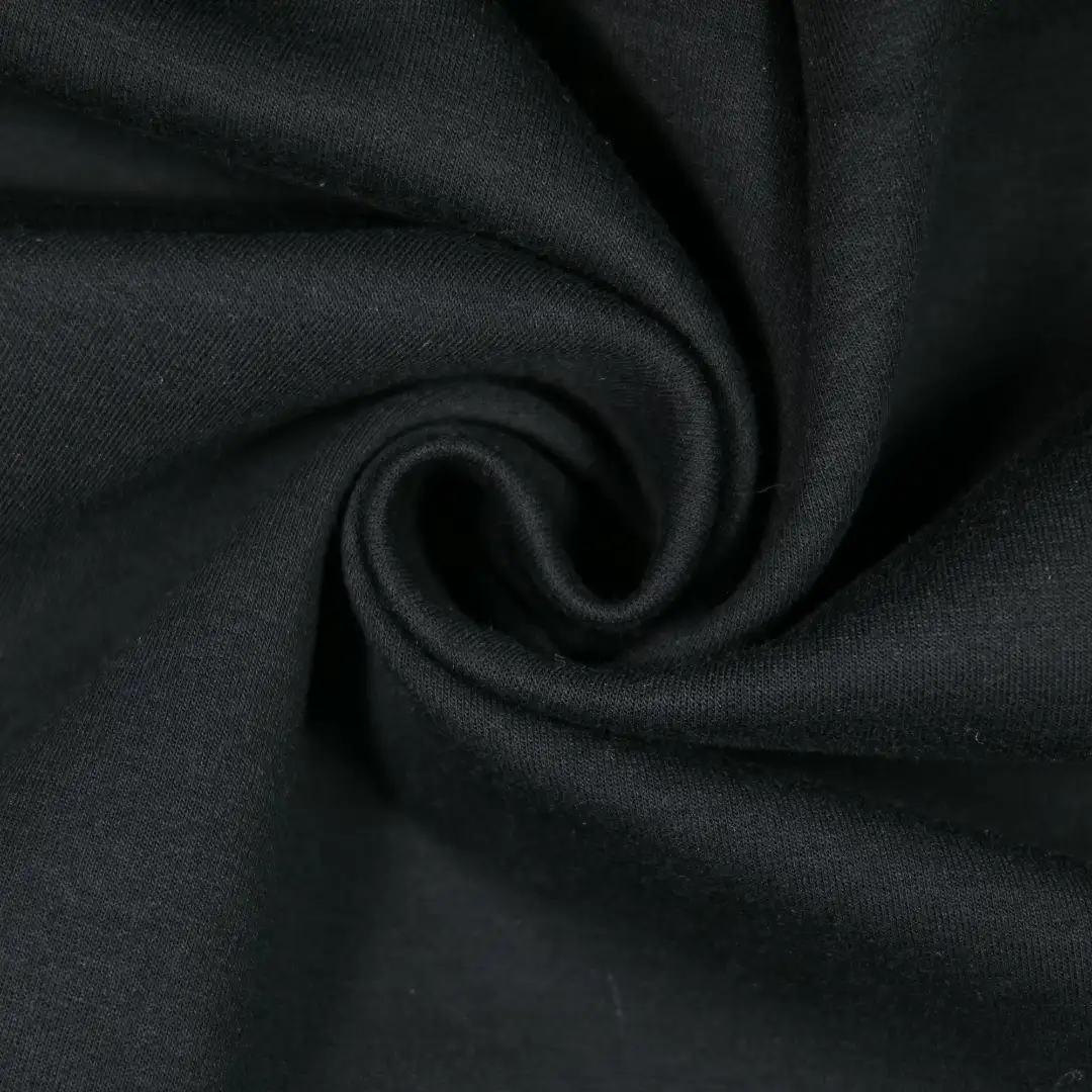 China Fabric for Jackets,Trench Coat,Overcoat Scuba Knit Fabric Polyester BCI Cotton Spandex black color buy from China wholesaler bulk order at wholesale price free worldwide shipping Alibaba