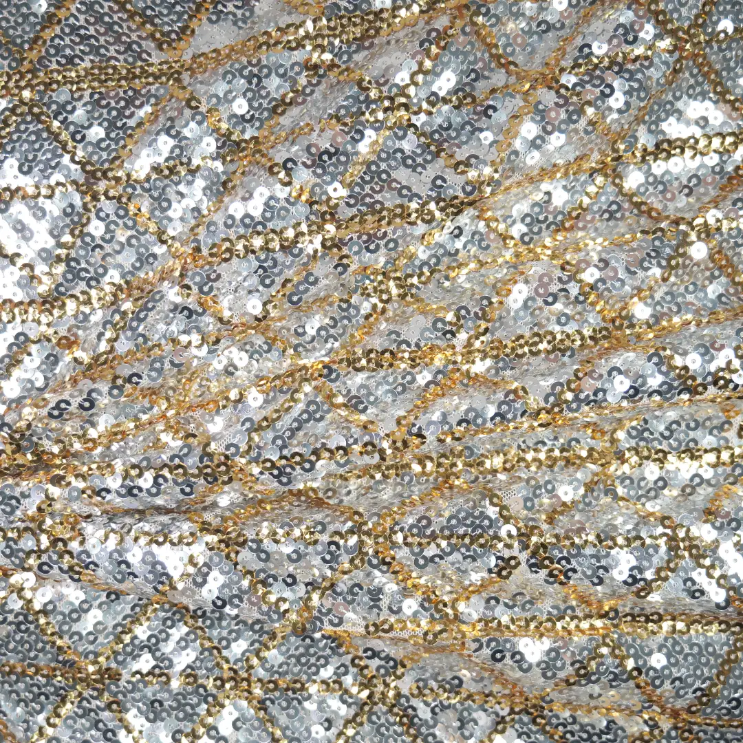 China Fabric for Skirt,Kids Sleeveless Tutu Dress,Puff Sleeve Ruched Dress Sequined Mesh Fabric Knit Fabric Polyester Spandex silver color buy from China wholesaler bulk order at wholesale price free worldwide shipping Alibaba