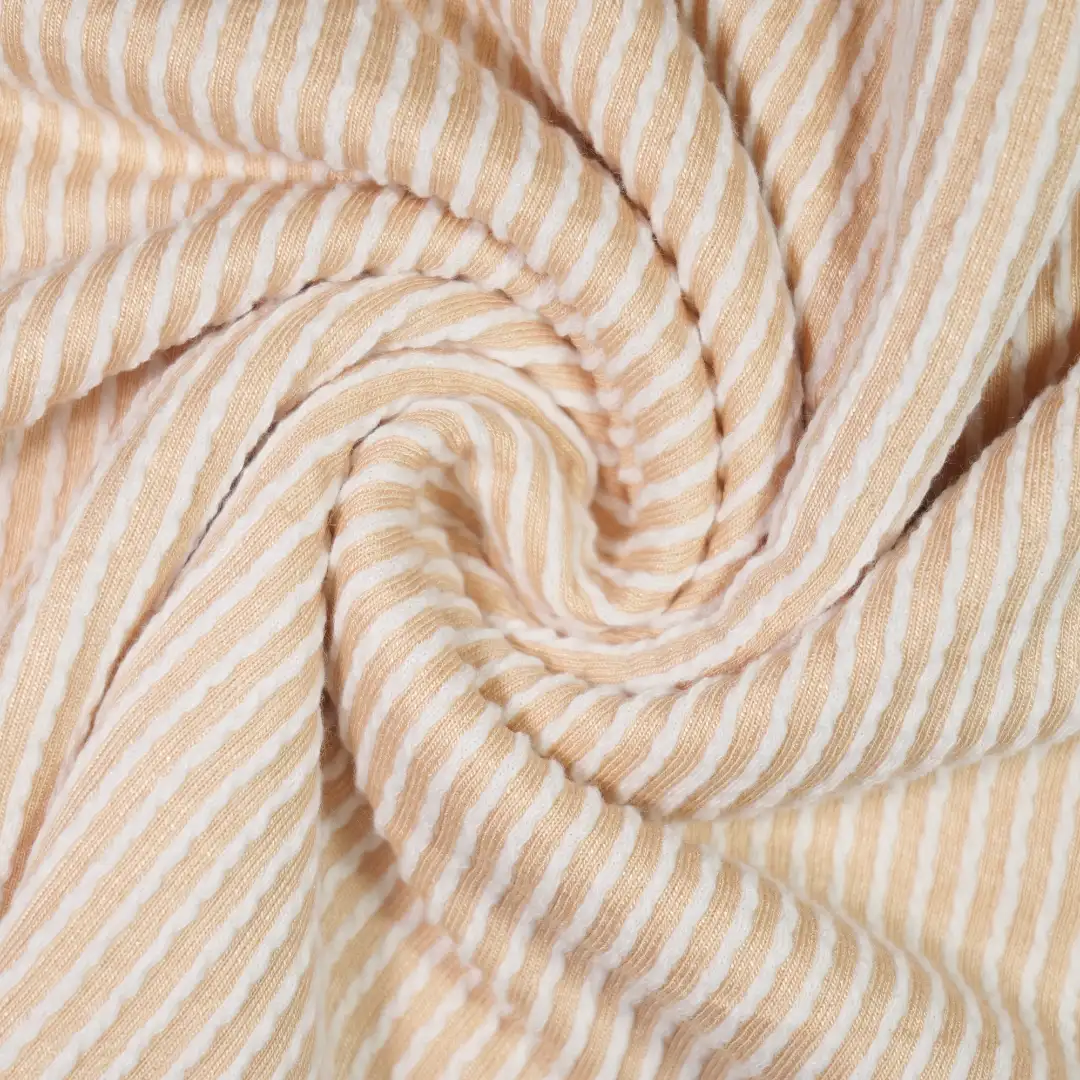 China Fabric for Shirt,Open Cardigan (Sweater),Half-Zipper Cardigan (Sweater),Round Neck Pullover (Sweater) Jacquard Knit Fabric Polyester Rayon Spandex orange white color buy from China wholesaler bulk order at wholesale price free worldwide shipping Alibaba