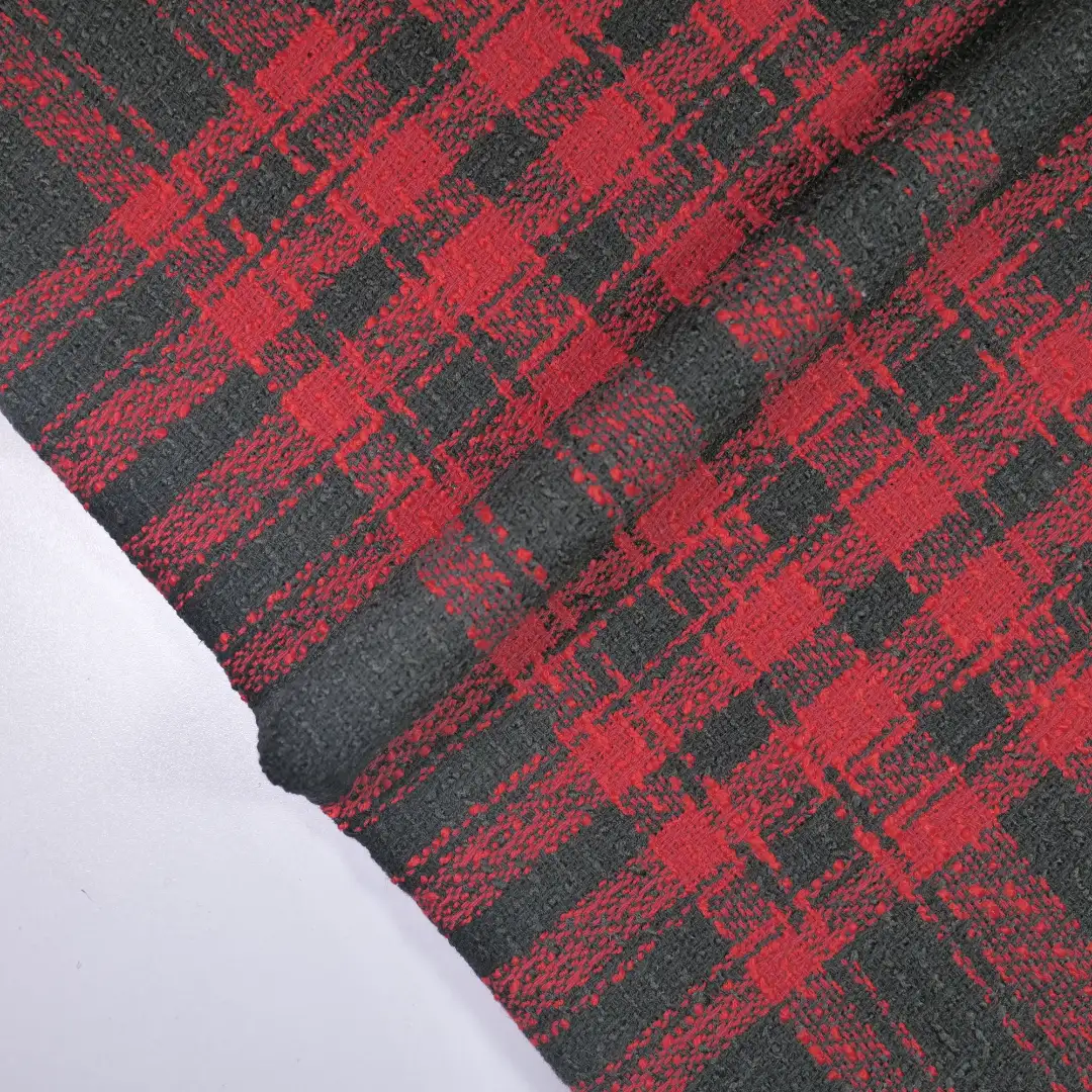 China Fabric for Blouse,Skirt,Overcoat,Suit Chanel-Style Fabric Woolen Polyester Red color buy from China wholesaler bulk order at wholesale price free worldwide shipping Alibaba
