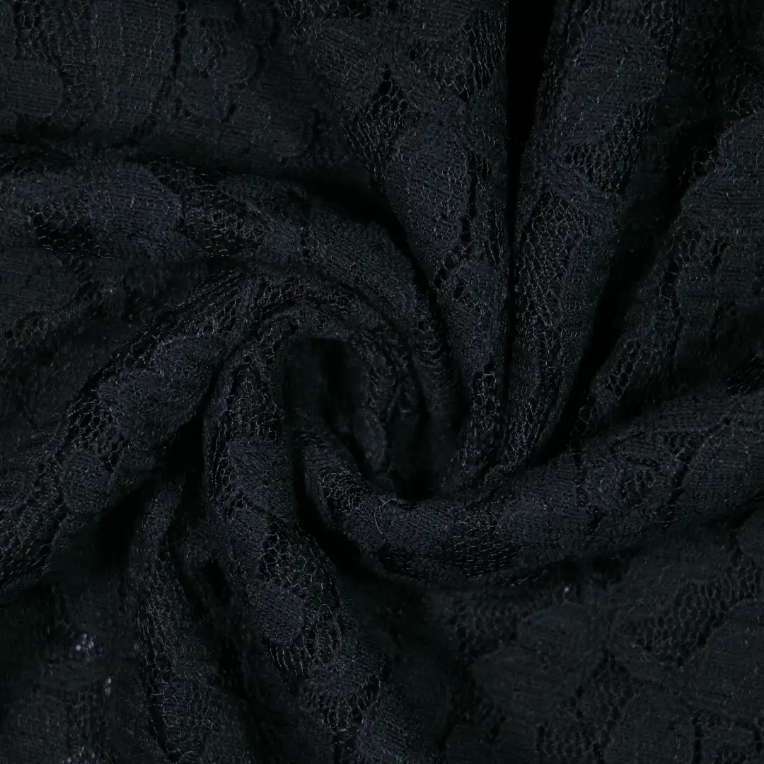 China Fabric for Kids Drop Shoulder Sleeve Pleated Lace Coat,Kids Lace Trim Dress,Lace-Up V-Neck Crop Top,Ladies Pleated Lace Shorts Lace Knit Fabric Cotton Nylon black color buy from China wholesaler bulk order at wholesale price free worldwide shipping Alibaba