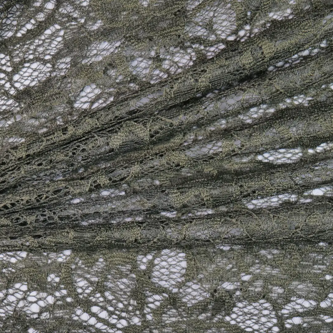 China Fabric for Kids Drop Shoulder Sleeve Pleated Lace Coat,Kids Lace Trim Dress,Lace-Up V-Neck Crop Top,Ladies Pleated Lace Shorts Lace Knit Fabric Nylon dark green color buy from China wholesaler bulk order at wholesale price free worldwide shipping Alibaba