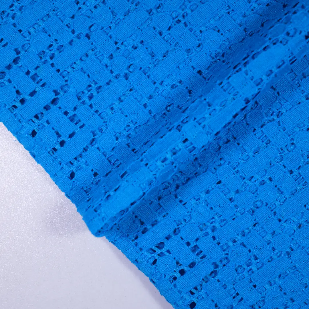 China Fabric for Kids Drop Shoulder Sleeve Pleated Lace Coat,Kids Lace Trim Dress,Lace-Up V-Neck Crop Top,Ladies Pleated Lace Shorts Lace Knit Fabric Cotton Nylon blue color buy from China wholesaler bulk order at wholesale price free worldwide shipping Alibaba