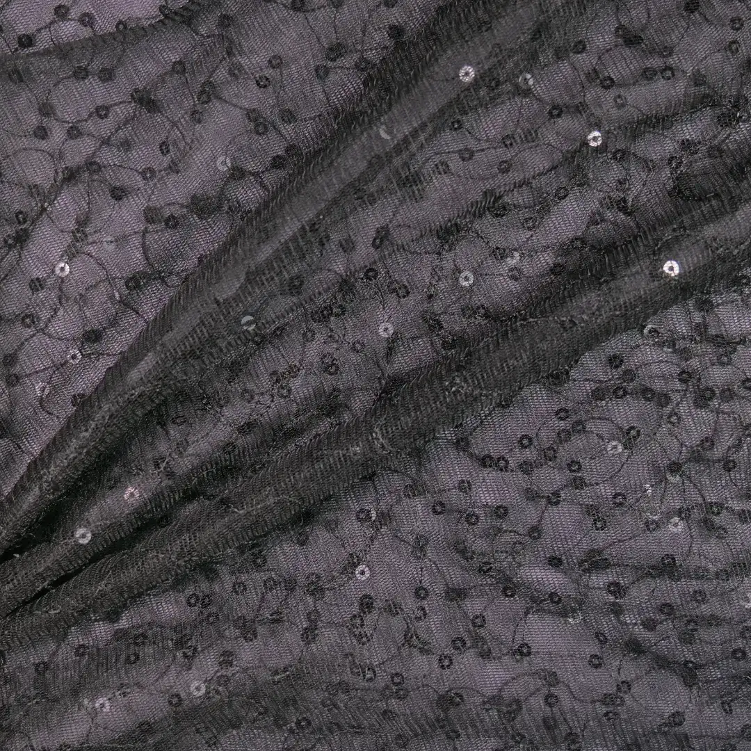 China Fabric for Skirt,Kids Ruffle-Sleeve Top,Gathered Strappy Mini Dress Mesh Knit Fabric Polyester black color buy from China wholesaler bulk order at wholesale price free worldwide shipping Alibaba