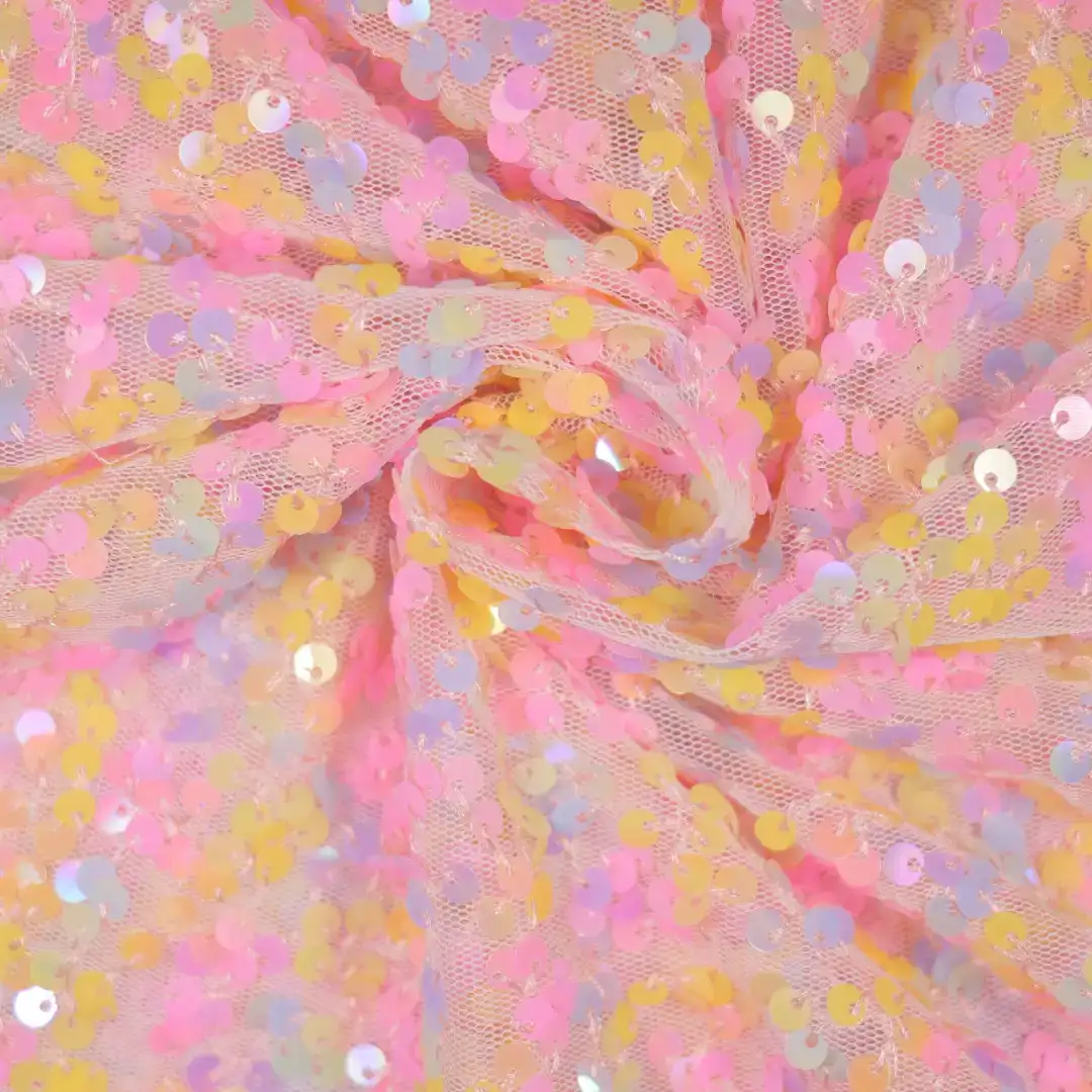 China Fabric for Skirt,Bow Tie Short Sleeve Dress,Tank Midi Dress,Flare Midi Skirt Mesh Knit Fabric Polyester rainbow color buy from China wholesaler bulk order at wholesale price free worldwide shipping Alibaba