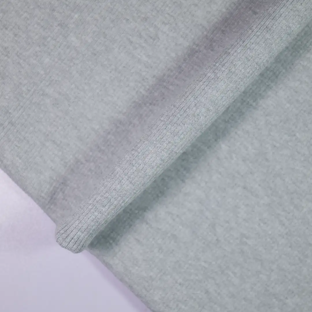 China Fabric for Jackets,Hoodie,Trench Coat,Hooded Short Jacket Rib Knit Fabric Cotton Spandex grey color buy from China wholesaler bulk order at wholesale price free worldwide shipping Alibaba