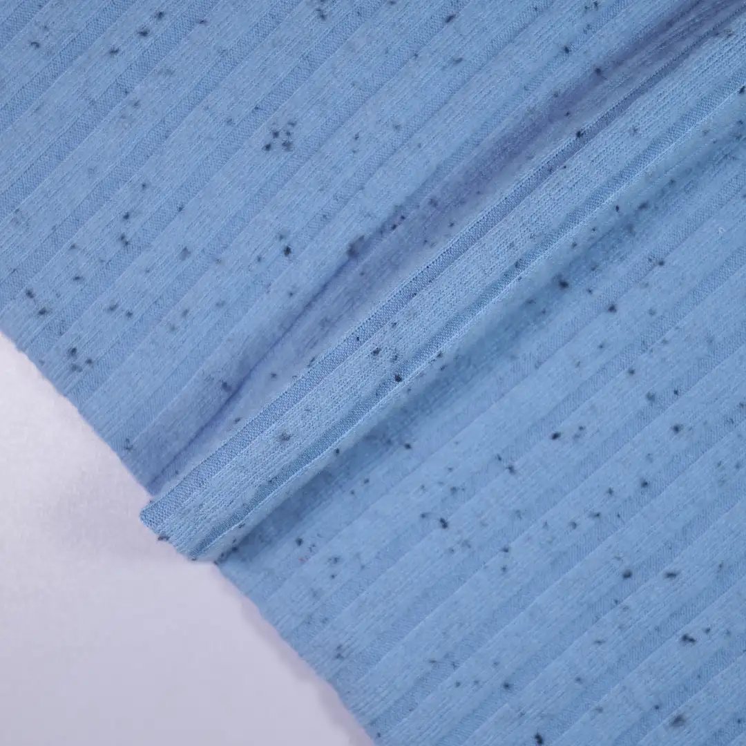 China Fabric for T-Shirt,Sleeveless Sundress,Long Sleeve Base Layer Top Rib Knit Fabric Polyester Cotton Spandex blue color buy from China wholesaler bulk order at wholesale price free worldwide shipping Alibaba