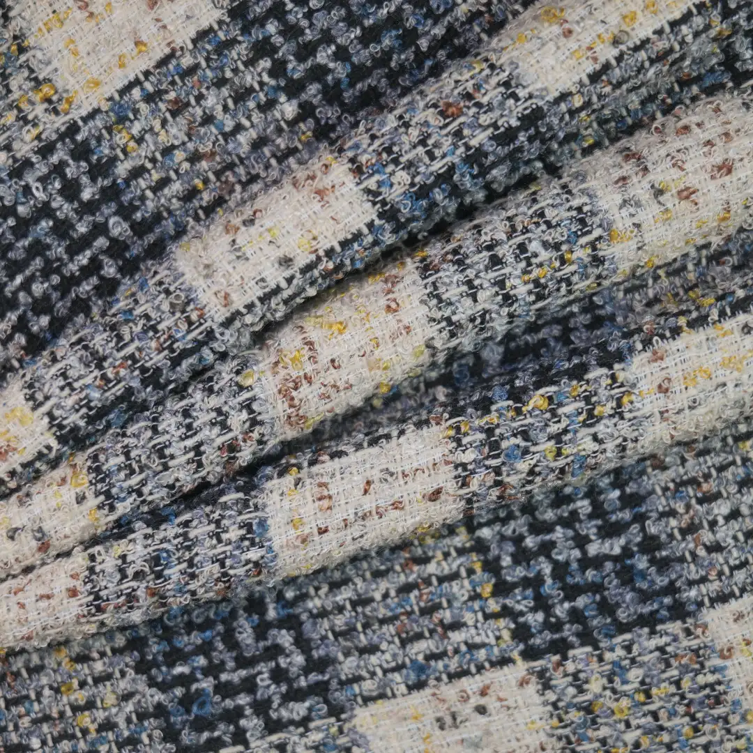 China Fabric for Jackets,Blazer,Skirt,Overcoat Chanel-Style Fabric Woolen Polyester black white color buy from China wholesaler bulk order at wholesale price free worldwide shipping Alibaba