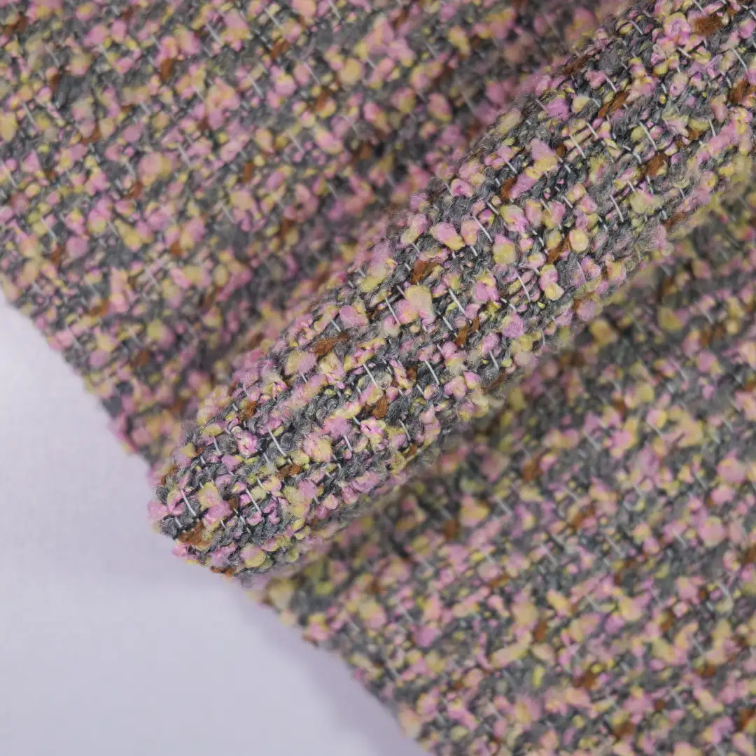 China Fabric for Jackets,Blazer,Skirt Chanel-Style Fabric Woolen Polyester pink color buy from China wholesaler bulk order at wholesale price free worldwide shipping Alibaba