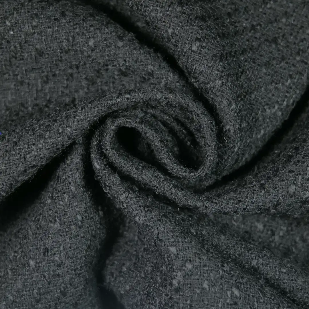 China Fabric for Jackets,Blazer,Skirt Chanel-Style Fabric Woolen Polyester black color buy from China wholesaler bulk order at wholesale price free worldwide shipping Alibaba