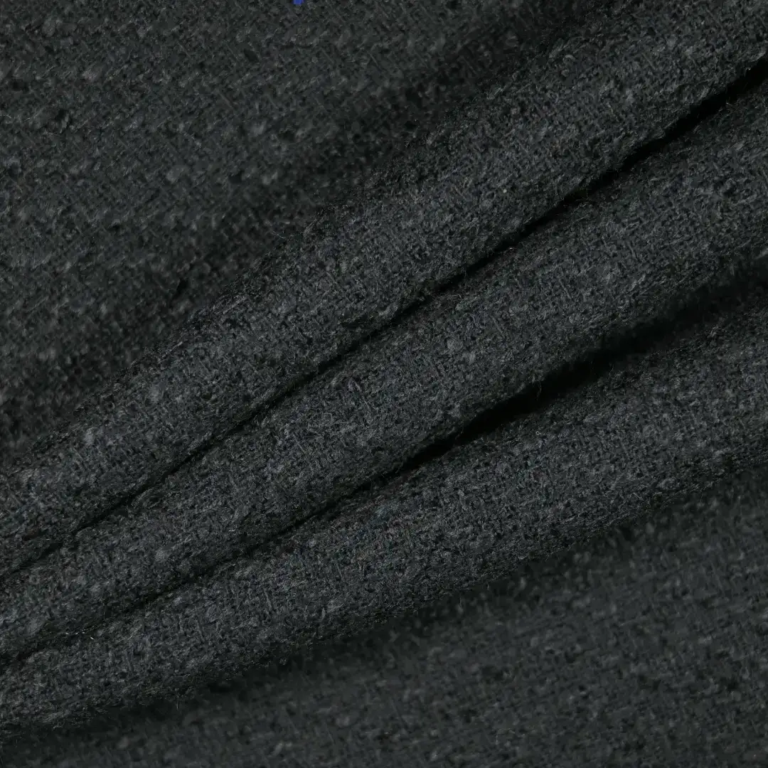 China Fabric for Jackets,Blazer,Skirt Chanel-Style Fabric Woolen Polyester black color buy from China wholesaler bulk order at wholesale price free worldwide shipping Alibaba