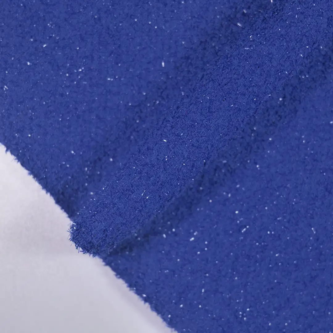 China Fabric for Jackets,Blazer,Trench Coat Chanel-Style Fabric Woolen Polyester blue color buy from China wholesaler bulk order at wholesale price free worldwide shipping Alibaba
