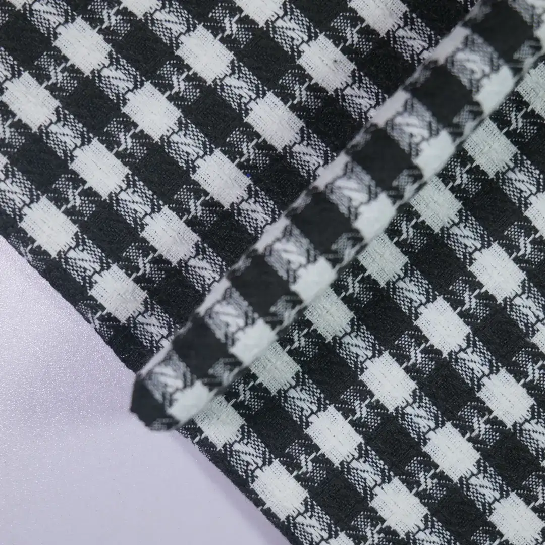 China Fabric for Jackets,Blazer,Skirt,Overcoat Chanel-Style Fabric Woolen Polyester BLACK color buy from China wholesaler bulk order at wholesale price free worldwide shipping Alibaba