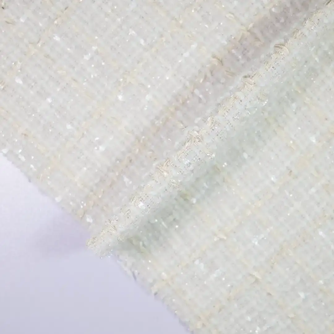 China Fabric for Jackets,Blazer,Trench Coat Woolen Tweed Woolen Polyester white color buy from China wholesaler bulk order at wholesale price free worldwide shipping Alibaba