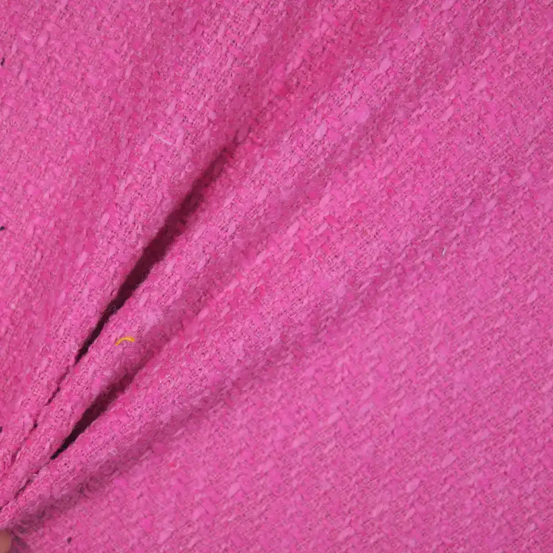 China Fabric for Jackets,Blazer,Trench Coat Woolen Tweed Woolen Polyester pink color buy from China wholesaler bulk order at wholesale price free worldwide shipping Alibaba