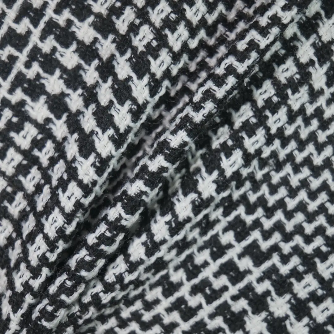 China Fabric for Jackets,Blazer,Overcoat Woolen Tweed Woolen Polyester Acrylic Other BLACK white color buy from China wholesaler bulk order at wholesale price free worldwide shipping Alibaba